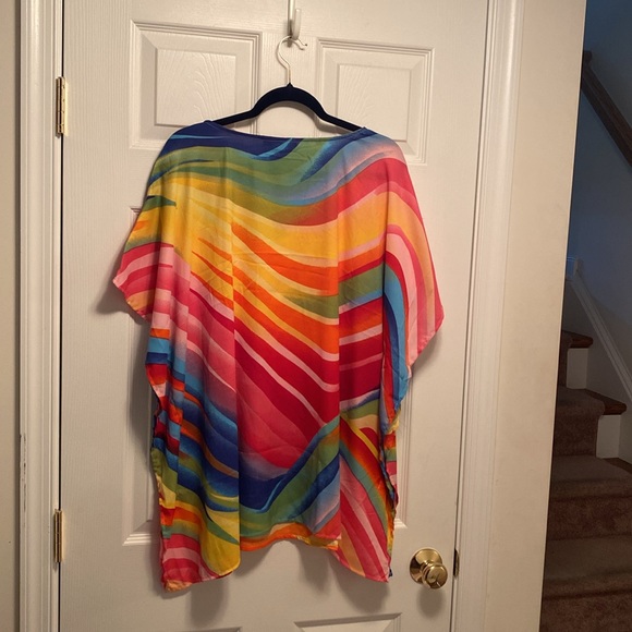 NWOT Ashley Stewart Multicolored Poncho Style Blouse…size 18/20 - Picture 2 of 3